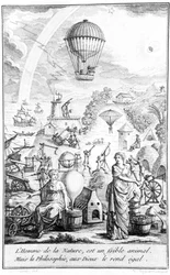 Allegory made during the period of the French revolution illustrating the benefits to mankind of technical and scientific discoveries